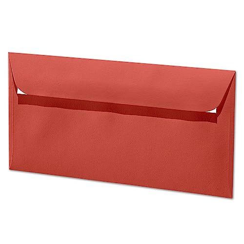 ARTOZ 300x Briefumschläge DIN Lang Rot 100 g/m² selbstklebend - DL 224x114 mm - Kuvert ohne Fenster - Umschläge mit Haftklebung Abziehstreifen von ARTOZ