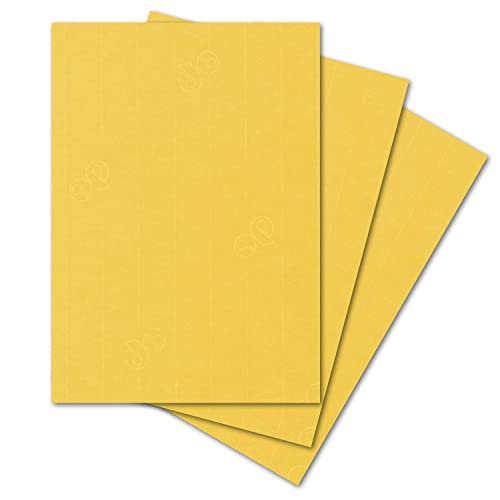ARTOZ 50x Briefpapier - Sonnengelb DIN A4 297 x 210 mm - Edle Egoutteur-Rippung - Hochwertiges Designpapier Urkundenpapier von ARTOZ
