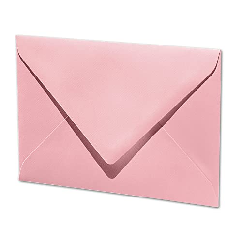 ARTOZ 50x Briefumschläge DIN B6 Altrosa/Pink (Rosa) - 12,5 x 17,8 cm - Nassklebung - gerippte Kuverts ohne Fenster - Serie Artoz 1001 von ARTOZ