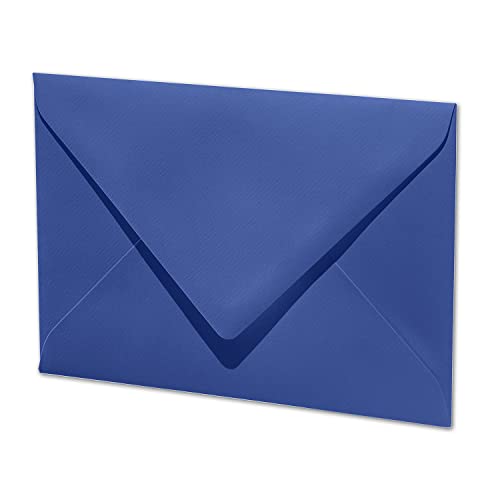 ARTOZ 50x Briefumschläge DIN B6 Royalblau (Blau) - 12,5 x 17,8 cm - Nassklebung - gerippte Kuverts ohne Fenster - Serie Artoz 1001 von ARTOZ