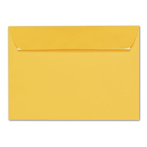ARTOZ 50x Briefumschläge DIN C5 Gelb (Sonnengelb) - 229 x 162 mm Kuvert ohne Fenster - Umschläge selbstklebend haftklebend - Serie Artoz 1001 von ARTOZ