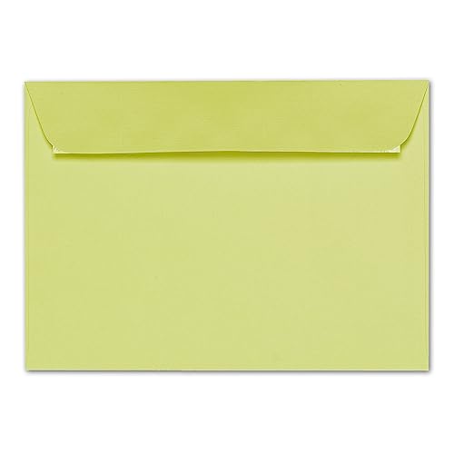 ARTOZ 50x Briefumschläge DIN C5 Grün (Limette) - 229 x 162 mm Kuvert ohne Fenster - Umschläge selbstklebend haftklebend - Serie Artoz 1001 von ARTOZ