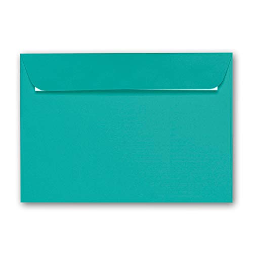ARTOZ 50x Briefumschläge DIN C6 Tropical Green (Grün) - 16,2 x 11,4 cm - haftklebend - gerippte Kuverts ohne Fenster - Serie Artoz 1001 von ARTOZ
