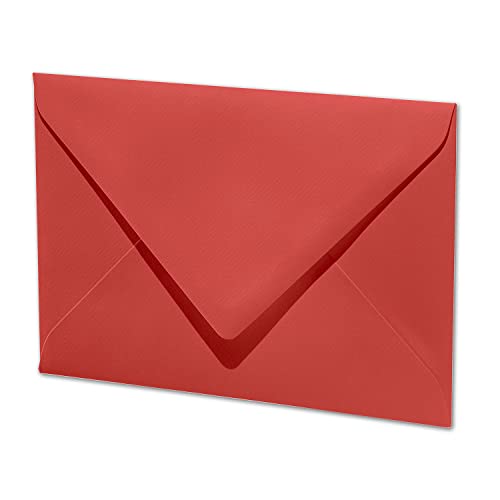 ARTOZ 50x Briefumschläge gerippt - Rot - DIN B6 178 x 125 mm - Kuvert ohne Fenster - Umschläge mit Nassklebung - Spitze Verschlusslasche ARTOZ 50x Briefumschläge gerippt - Rot - DIN B6 178 x 125 mm - Kuvert ohne Fenster - Umschläge mit Nassklebung - Spitze Verschlusslasche von ARTOZ