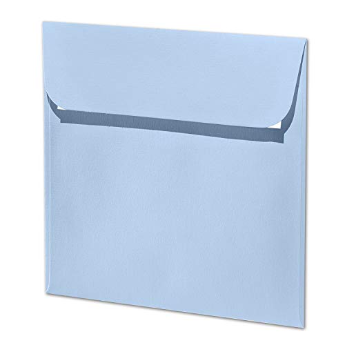 ARTOZ 50x quadratische Briefumschläge pastellblau (Blau) 100 g/m² - 16 x 16 cm - Kuvert ohne Fenster - Umschläge mit Haftklebung von ARTOZ