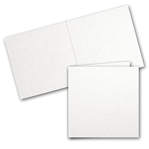 ARTOZ 50x quadratische Doppelkarten - Farbe: birch (weiß/cremeweiss) - 15,5 x 15,5 cm - doppelt - Serie Greenline von ARTOZ