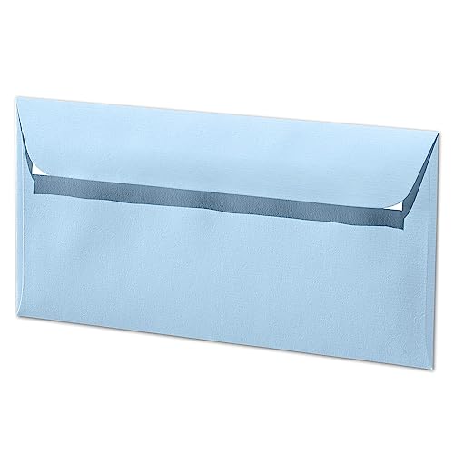 ARTOZ 75x Briefumschläge DIN Lang Pastellblau 100 g/m² selbstklebend - DL 224x114 mm - Kuvert ohne Fenster - Umschläge mit Haftklebung Abziehstreifen ARTOZ 75x Briefumschläge DIN Lang Pastellblau 100 g/m² selbstklebend - DL 224x114 mm - Kuvert ohne Fenster - Umschläge mit Haftklebung Abziehstreifen von ARTOZ