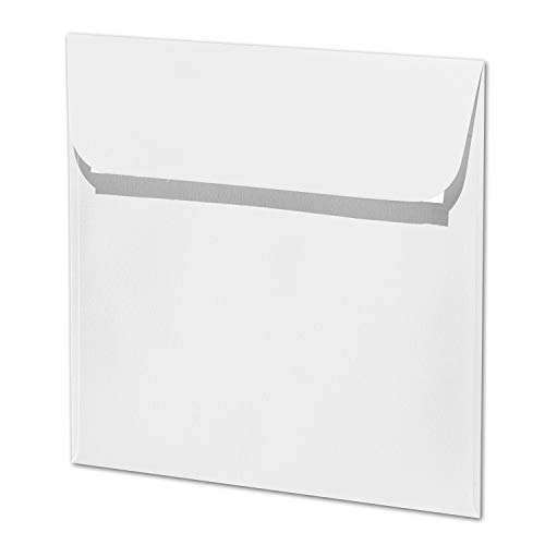 ARTOZ 75x quadratische Briefumschläge blütenweiß (Weiß) 100 g/m² - 16 x 16 cm - Kuvert ohne Fenster - Umschläge mit Haftklebung von ARTOZ