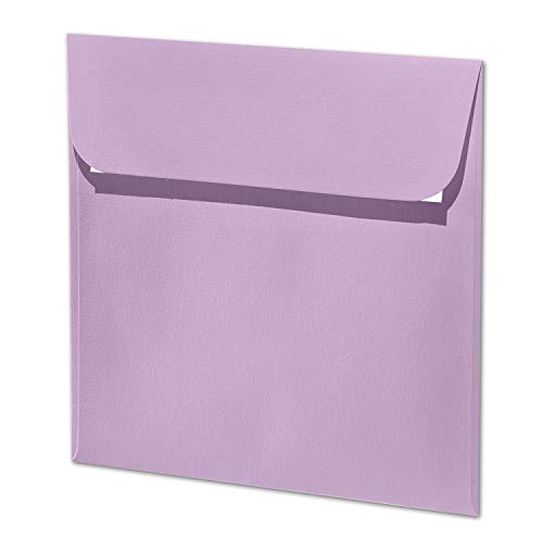 ARTOZ 75x quadratische Briefumschläge flieder (Violett) 100 g/m² - 16 x 16 cm - Kuvert ohne Fenster - Umschläge mit Haftklebung von ARTOZ