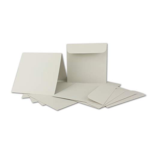 ARTOZ FLORETTA 15x quadratische Faltkarten-Set mit Umschlägen - light grey - 15,5 x 15,5 cm - 200 g/m² - pastellfarbenes Papier von ARTOZ