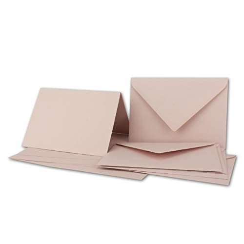 ARTOZ FLORETTA 25x DIN B6 Faltkarten-Set mit DIN B6 Umschlägen - light rose - 12 x 16,9 cm - 200 g/m² - pastellfarbenes Papier von ARTOZ
