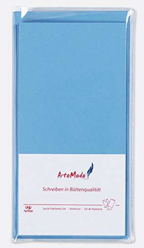 ARTOZ Set DIN LANG Farbe: Marien-blau 10x Klappkarten und 10x Briefumschläge aus der Serie 1001 vereint im Set ArtoModo Format: 220 x 210 mm von ARTOZ