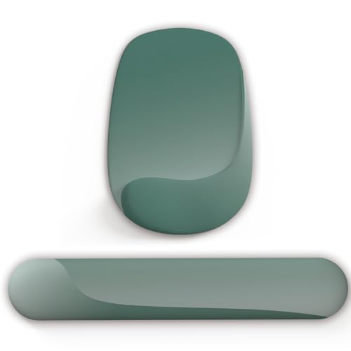 ARTSO Handgelenkauflage für Mauspad, Tastatur-Set, ergonomisches Mauspad, Combo-Memory-Schaum mit rutschfester Unterseite, für Zuhause, Büro, Dunkelgrün von ARTSO