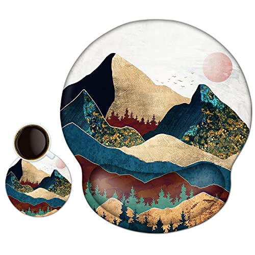ArtSo Ergonomisches Mauspad mit Handgelenkauflage, Memory-Form, rutschfeste Gummiunterseite, für Zuhause, Büro, einfaches Tippen und Schmerzlinderung, bunte Berge ArtSo Ergonomisches Mauspad mit Handgelenkauflage, Memory-Form, rutschfeste Gummiunterseite, für Zuhause, Büro, einfaches Tippen und Schmerzlinderung, bunte Berge von ARTSO