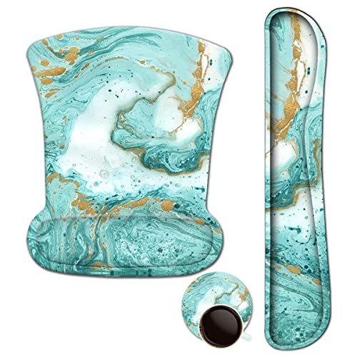 ArtSo Keyboard Handgelenkstütze und Mauspad mit Handgelenkstütze, ergonomischem Mauspad, komfortablem Mauspad zur einfachen Schmerzlinderung beim Tippen, türkisfarbener türkisfarbener Marmor ArtSo Keyboard Handgelenkstütze und Mauspad mit Handgelenkstütze, ergonomischem Mauspad, komfortablem Mauspad zur einfachen Schmerzlinderung beim Tippen, türkisfarbener türkisfarbener Marmor von ARTSO