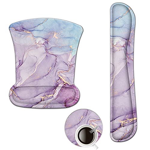 ArtSo Tastatur-Handgelenkauflage und Mauspad mit Handgelenkstützen-Set, ergonomischer Mauspad-Untersetzer, langlebig, bequem, Memory-Schaum-Mauspad-Set, lila blauer Marmor ArtSo Tastatur-Handgelenkauflage und Mauspad mit Handgelenkstützen-Set, ergonomischer Mauspad-Untersetzer, langlebig, bequem, Memory-Schaum-Mauspad-Set, lila blauer Marmor von ARTSO