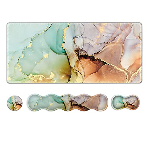 Verbessertes erweitertes Gaming-Mauspad, Tastatur-Handgelenkauflage, Handgelenkstütze, Mauspad-Set, Artso große Gummiunterseite, genähte Kanten, abstrakte Kunst, Marmor Verbessertes erweitertes Gaming-Mauspad, Tastatur-Handgelenkauflage, Handgelenkstütze, Mauspad-Set, Artso große Gummiunterseite, genähte Kanten, abstrakte Kunst, Marmor von ARTSO