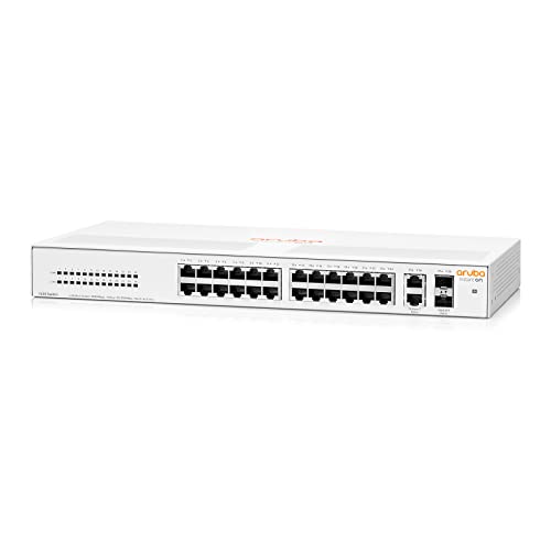 Aruba Instant On 1430 26-Port Gb Unmanaged Layer-2-Ethernet-Switch | 26x 1G | 2X SFP Uplink-Anschlüsse | Lüfterlos | EU-Kabel (R8R50A#ABB) von ARUBA