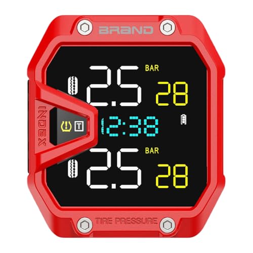 ARVALOLET Motorrad IP65 wasserdichtem Reifendruck -Monitor (Rot innen) von ARVALOLET