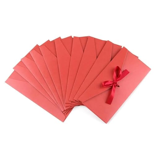 10 Teile/satz Umschlag Perlglanz Papier Bogen Verdicken Band Retro Kreative Farbe Schreibwaren Hochzeit Eingeladen Geschenk Hohe Qualität (Color : Wine Red-Large) von ARZARF