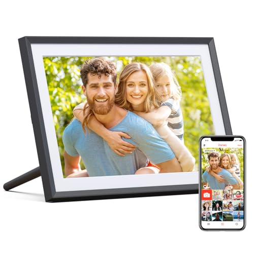 ARZOPA Digitaler Bilderrahmen WLAN 10,1 Zoll IPS Touchscreen Elektronischer Bilderrahmen mit 32GB Frameo Bilderrahmen Digital Fernfreigabe von Fotos und Videos mit Kalender Wetter Musik von ARZOPA