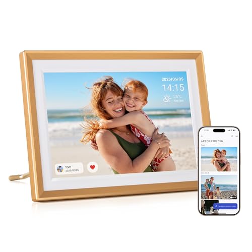 ARZOPA Metall Digitaler Bilderrahmen WLAN 10,1 Zoll 32GB IPS HD Touchscreen Kostenlose Arzopa App Teilen Fotos Videos Bilderrahmen Digital Individuelle Grußkarte zum Verschenken-D10 Gold ARZOPA Metall Digitaler Bilderrahmen WLAN 10,1 Zoll 32GB IPS HD Touchscreen Kostenlose Arzopa App Teilen Fotos Videos Bilderrahmen Digital Individuelle Grußkarte zum Verschenken-D10 Gold von ARZOPA