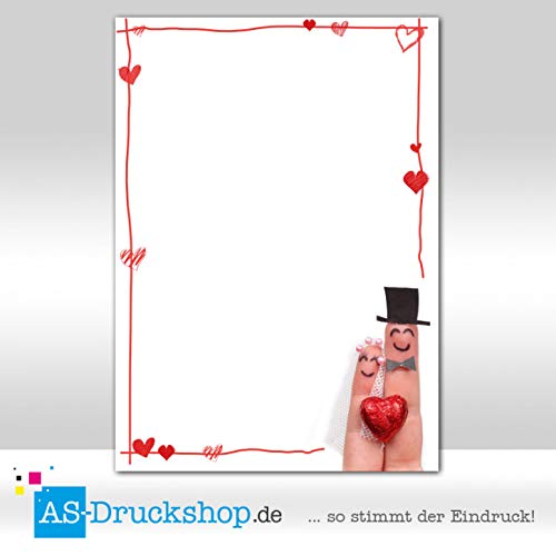 Designpapier Herz - Fingerspiel / 100 Blatt/DIN A5 von AS-Druckshop