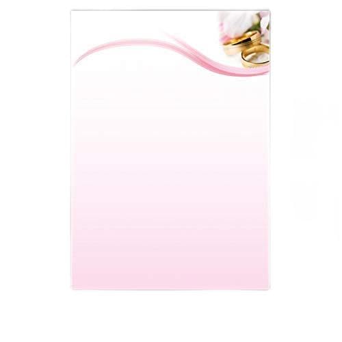 Designpapier Liebe - Rosa mit Ringen / 100 Blatt/DIN A4 / 90 g-Offsetpapier von AS-Druckshop