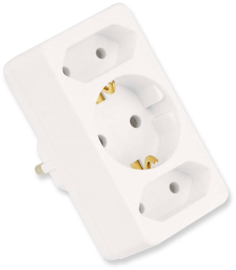 AS SCHWABE Euro- und Schutzkontakt-Adapterstecker, weiß von AS Schwabe