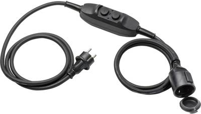 AS Schwabe 45222 Strom Verlängerungskabel Schwarz 1.5 m mit FI-Schutzschalter (45222) von AS Schwabe
