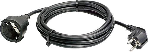 AS Schwabe 50202 Strom Verlängerungskabel 16A Schwarz 2.00m H05VV-F 3G 1,5mm² von AS Schwabe