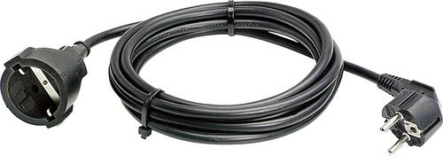 AS Schwabe 50512 Strom Verlängerungskabel Schwarz 5.00m H05VV-F 3G 1,5mm² von AS Schwabe