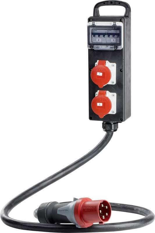 AS Schwabe 60806 Vollgummi-Verteiler-Leiste S 10 32 A 32 A 1 CEE-Stecker 32 A, 5polig 400 V IP44 (60806) von AS Schwabe