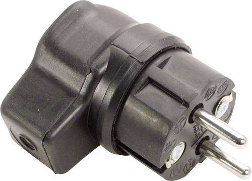 AS Schwabe 62207 Schutzkontakt-Winkelstecker Vollgummi 230V Schwarz IP44 von AS Schwabe