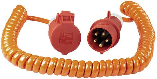 AS Schwabe 70416 Strom Verlängerungskabel 16A Orange, Rot 5.00m H07BQ-F 5G 1,5mm² Spiralkabel von AS Schwabe
