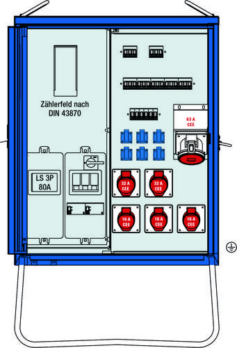 AS Schwabe A-V-E 1 55 kVA Baustromverteiler 61831 400V 63A von AS Schwabe