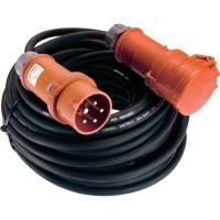 AS Schwabe Strom Verlängerungskabel [ CEE-Stecker - CEE-Kupplung] 32 A Schwarz 10.00 m mit Phasenwender 60549 (60549) von AS Schwabe