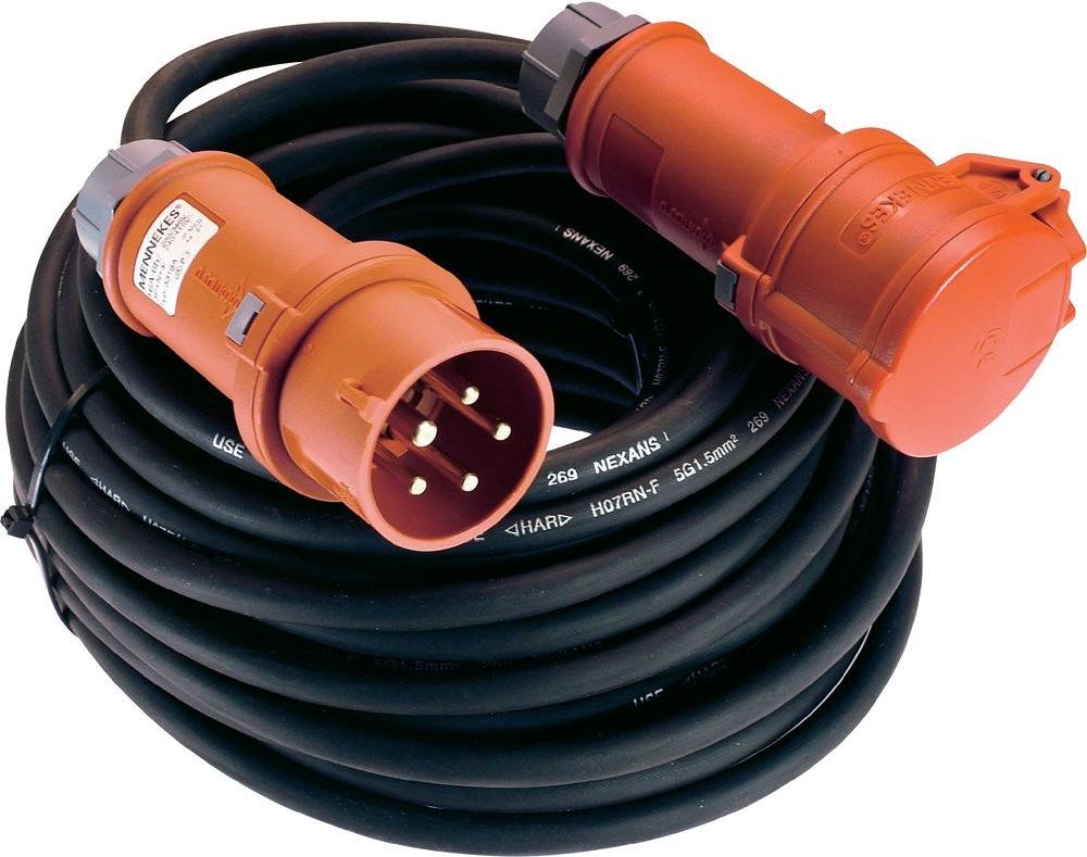 AS Schwabe Strom Verlängerungskabel [ CEE-Stecker - CEE-Kupplung] 32 A Schwarz 25.00 m mit Phasenwender 60519 (60519) von AS Schwabe