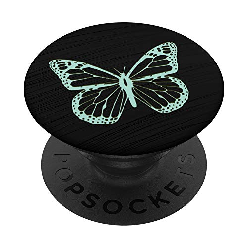 Grüner Mint-Schmetterling auf Schwarz PopSockets mit austauschbarem PopGrip Grüner Mint-Schmetterling auf Schwarz PopSockets mit austauschbarem PopGrip von ASBPops