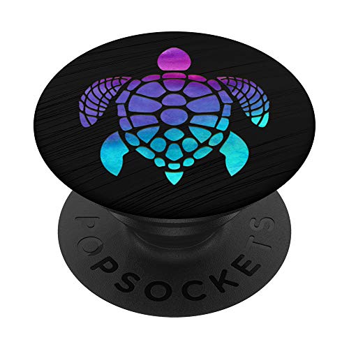Violett und Türkis Schildkröte auf schwarzem Muster PopSockets mit austauschbarem PopGrip Violett und Türkis Schildkröte auf schwarzem Muster PopSockets mit austauschbarem PopGrip von ASBPops