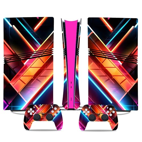 Für PS5 Pro Skin Disc Edition & Für PS5 Pro Skin Digital Edition Konsole Und Controller Vinyl Cover Skins Wraps Kratzfest Kompatibel 02869 Skins Wraps Geschenk(Digital Edition) von ASBVRJF