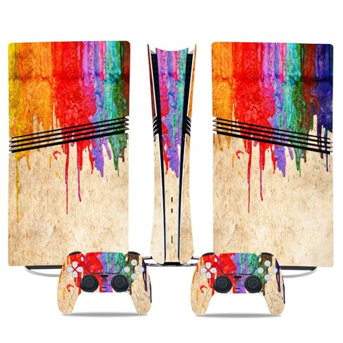 Für PS5 Pro Skin Disc Edition & Für PS5 Pro Skin Digital Edition Konsole Und Controller Vinyl Cover Skins Wraps Kratzfest Kompatibel 15892 Skins Wraps Geschenk(Digital Edition) von ASBVRJF