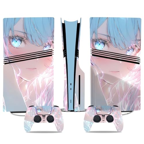 Für PS5 Pro Skin Disc Edition & Für PS5 Pro Skin Digital Edition Konsole Und Controller Vinyl Cover Skins Wraps Kratzfest Kompatibel 21289 Skins Wraps Geschenk(Digital Edition) von ASBVRJF