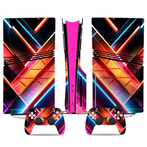 Für PS5 Pro Skin Disc Edition & Für PS5 Pro Skin Digital Edition Konsole Und Controller Vinyl Cover Skins Wraps Kratzfest Kompatibel 32332 Skins Wraps Geschenk(Disc Version) von ASBVRJF