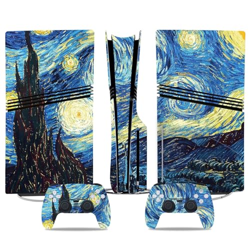 Für PS5 Pro Skin Disc Edition & Für PS5 Pro Skin Digital Edition Konsole Und Controller Vinyl Cover Skins Wraps Kratzfest Kompatibel 45328 Skins Wraps Geschenk(Digital Edition) von ASBVRJF