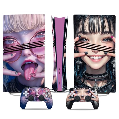 Für PS5 Pro Skin Disc Edition & Für PS5 Pro Skin Digital Edition Konsole Und Controller Vinyl Cover Skins Wraps Kratzfest Kompatibel 45368 Skins Wraps Geschenk(Digital Edition) von ASBVRJF