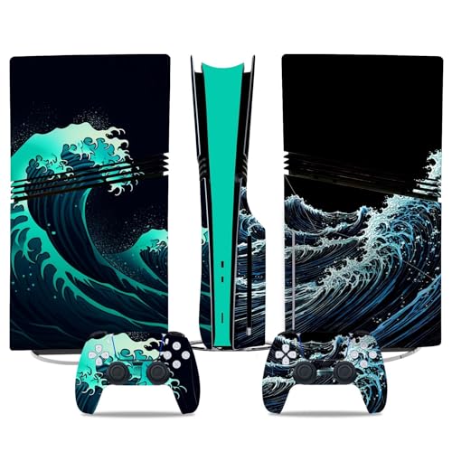 Für PS5 Pro Skin Disc Edition & Für PS5 Pro Skin Digital Edition Konsole Und Controller Vinyl Cover Skins Wraps Kratzfest Kompatibel 56202 Skins Wraps Geschenk(Digital Edition) von ASBVRJF