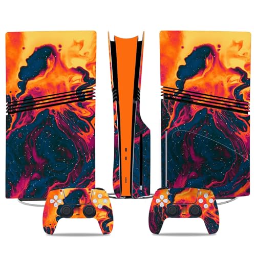 Für PS5 Pro Skin Disc Edition & Für PS5 Pro Skin Digital Edition Konsole Und Controller Vinyl Cover Skins Wraps Kratzfest Kompatibel 60618 Skins Wraps Geschenk(Disc Version) von ASBVRJF