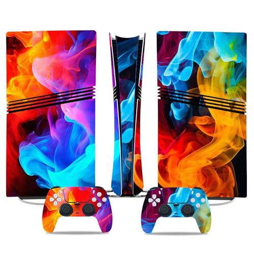 Für PS5 Pro Skin Disc Edition & Für PS5 Pro Skin Digital Edition Konsole Und Controller Vinyl Cover Skins Wraps Kratzfest Kompatibel 61585 Skins Wraps Geschenk(Disc Version) von ASBVRJF