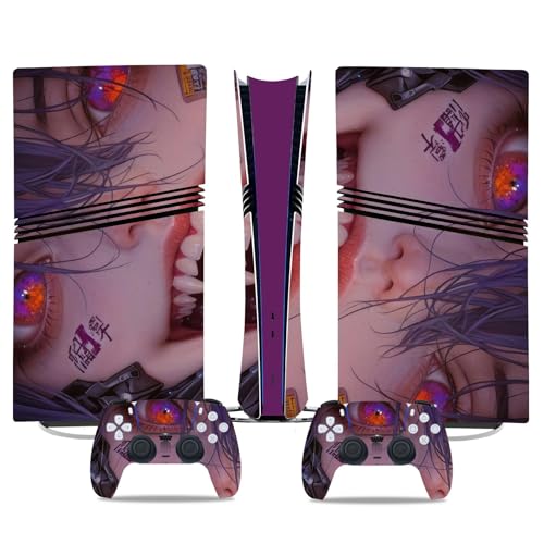 Für PS5 Pro Skin Disc Edition & Für PS5 Pro Skin Digital Edition Konsole Und Controller Vinyl Cover Skins Wraps Kratzfest Kompatibel 67093 Skins Wraps Geschenk(Digital Edition) von ASBVRJF